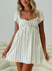 Monsterrat Mini Dress Blue Stripe