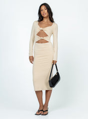 Illias Midi Dress Biege