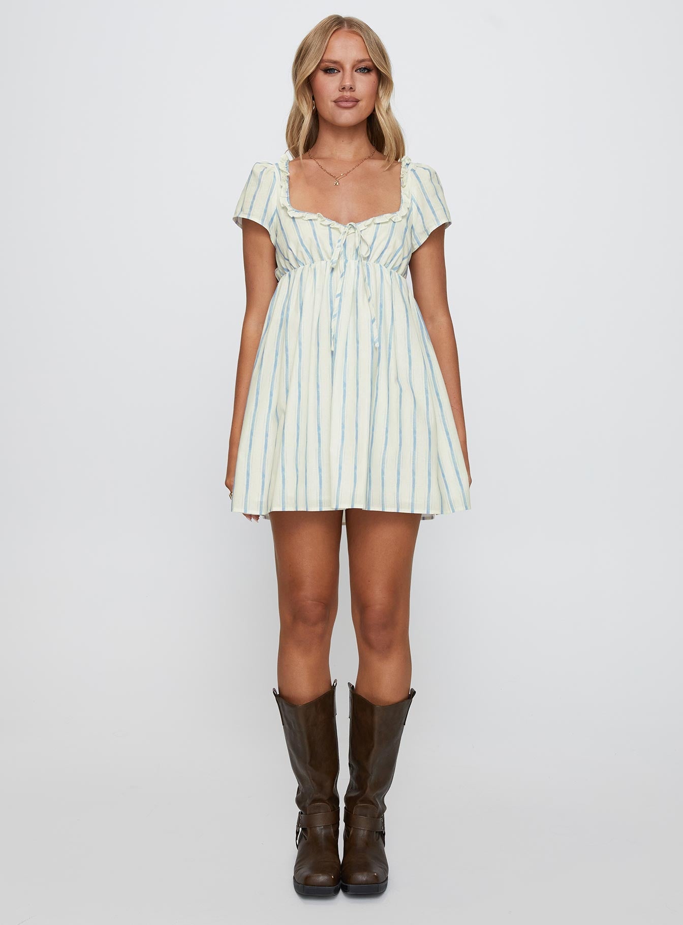 Monsterrat Mini Dress Blue Stripe